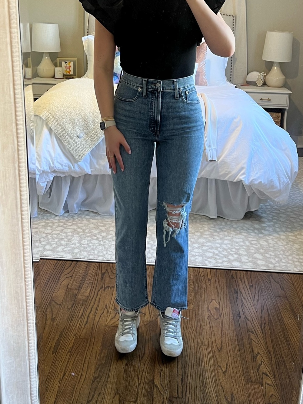 Madewell Distressed Medium Blue Perfect Vintage Straight Jeans - Picture 6 of 6